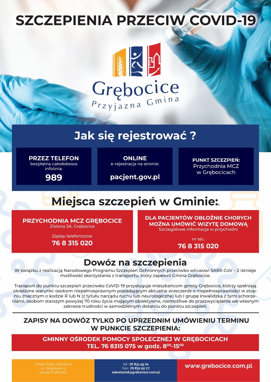 W dalszym ciągu trwają zapisy na&nbsp;szczepienia przeciw Covid-19. Zachęcamy do rejestracji już dziś.