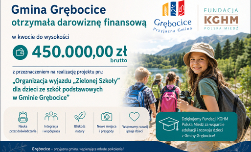 Zdjęcie do 450 tysięcy złotych dla dzieci z Gminy Grębocice na wyjazd &bdquo;Zielonej Szkoły&rdquo;