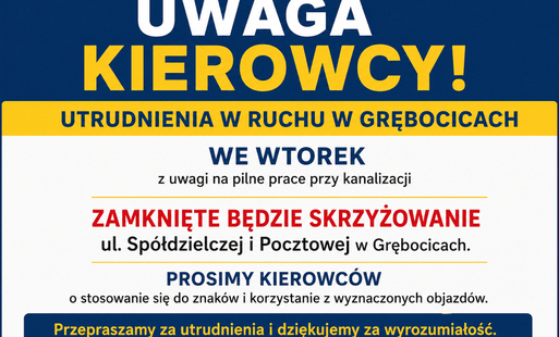 Zdjęcie do Uwaga kierowcy! Czasowe utrudnienia w ruchu w Grębocicach