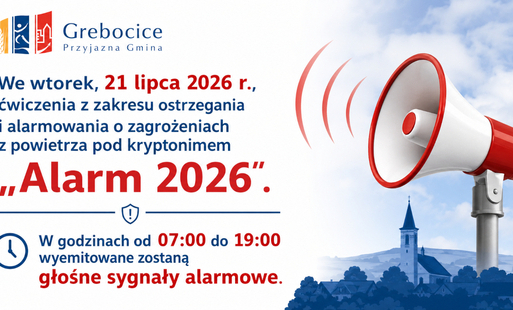 Zdjęcie do 21 lipca test syren alarmowych na terenie Gminy Grębocice &ndash; &bdquo;Alarm 2026&rdquo;