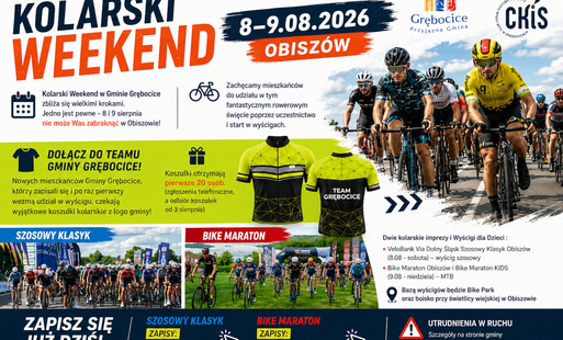 Zdjęcie do Kolarski Weekend w Obiszowie &ndash; dołącz do rowerowego święta i reprezentuj Gminę Grębocice! 