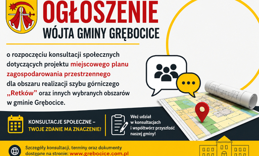 Zdjęcie do Konsultacje społeczne dotyczące projektu miejscowego planu zagospodarowania przestrzennego dla obszaru realizacji szybu g&oacute;rniczego &bdquo;Retk&oacute;w&rdquo; oraz innych wybranych obszar&oacute;w w gminie Grębocice