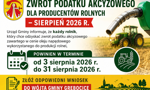 Zdjęcie do  Zwrot podatku akcyzowego dla producent&oacute;w rolnych &ndash; Sierpień 2026 r.
