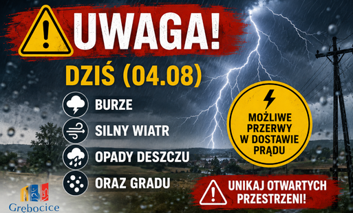 Zdjęcie do ALERT RCB: Możliwe burze, silny wiatr lub grad