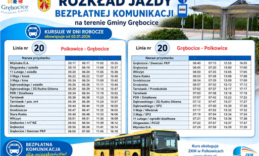 Zdjęcie do Bezpłatnie z Grębocic do Polkowic &ndash; przypominamy o komunikacji gminnej