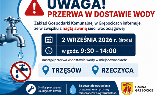 Zdjęcie do PILNE! Przerwa w dostawie wody &ndash; Trzęs&oacute;w i Rzeczyca