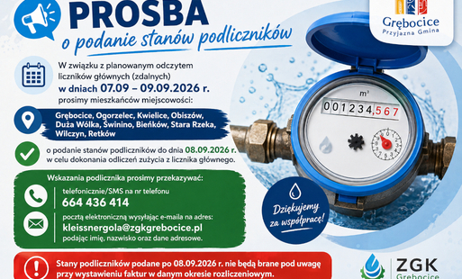 Zdjęcie do PROŚBA O PODANIE STAN&Oacute;W PODLICZNIK&Oacute;W do 8 września