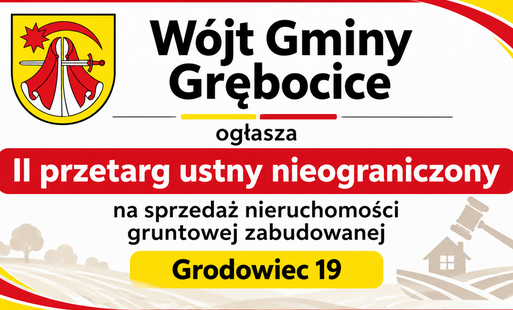 Zdjęcie do Ogłoszenie W&oacute;jta Gminy Grębocice o II przetargu ustnym nieograniczonym na sprzedaż nieruchomości zabudowanej budynkiem sklepu w Grodowcu. 