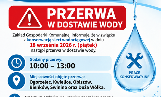 Zdjęcie do Przerwa w dostawie wody &ndash; 18 września 2026 r.