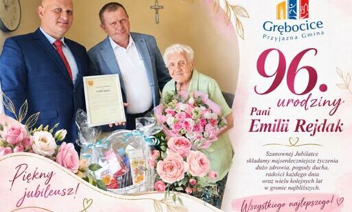 Zdjęcie do 96. urodziny pani Emilii Rejdak z Krzydłowic 