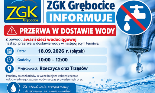 Zdjęcie do Awaria  sieci wodociągowej &ndash; przerwa w dostawie wody dla miejscowości Rzeczyca i Trzes&oacute;w