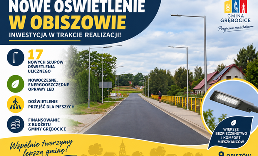 Zdjęcie do Nowe oświetlenie w Obiszowie &ndash; inwestycja gminy w trakcie realizacji!