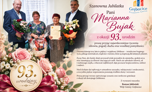 Zdjęcie do 93 urodziny Pani Marianny Bujak z Grębocic