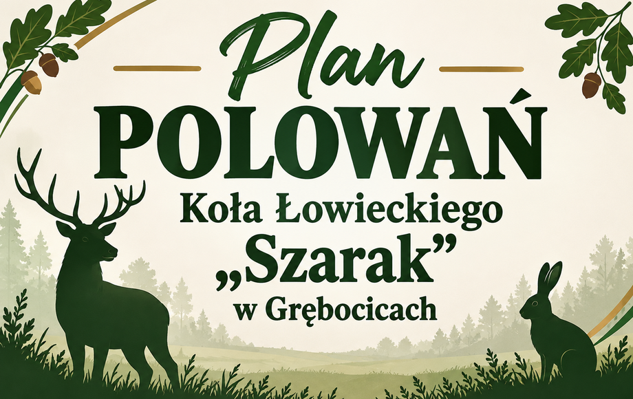 Plan polowań zbiorowych Koła Łowieckiego „Szarak” na sezon 2026/2027