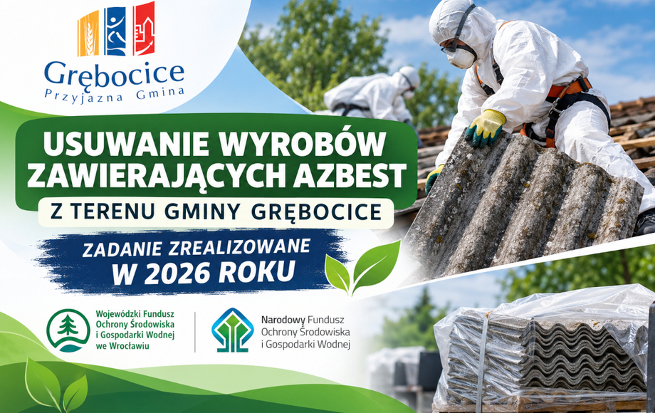 Usunięcie azbestu z 19 obiektów w Gminie Grębocice